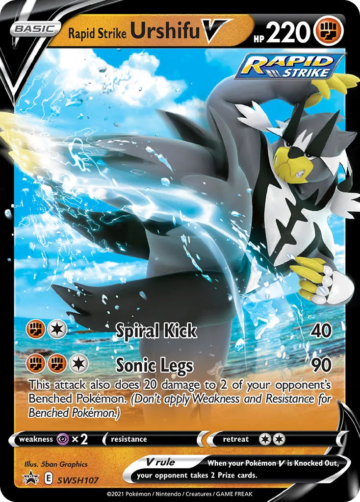 2019 SWSH Black Star Promos Rapid Strike Urshifu V #SWSH107 card image