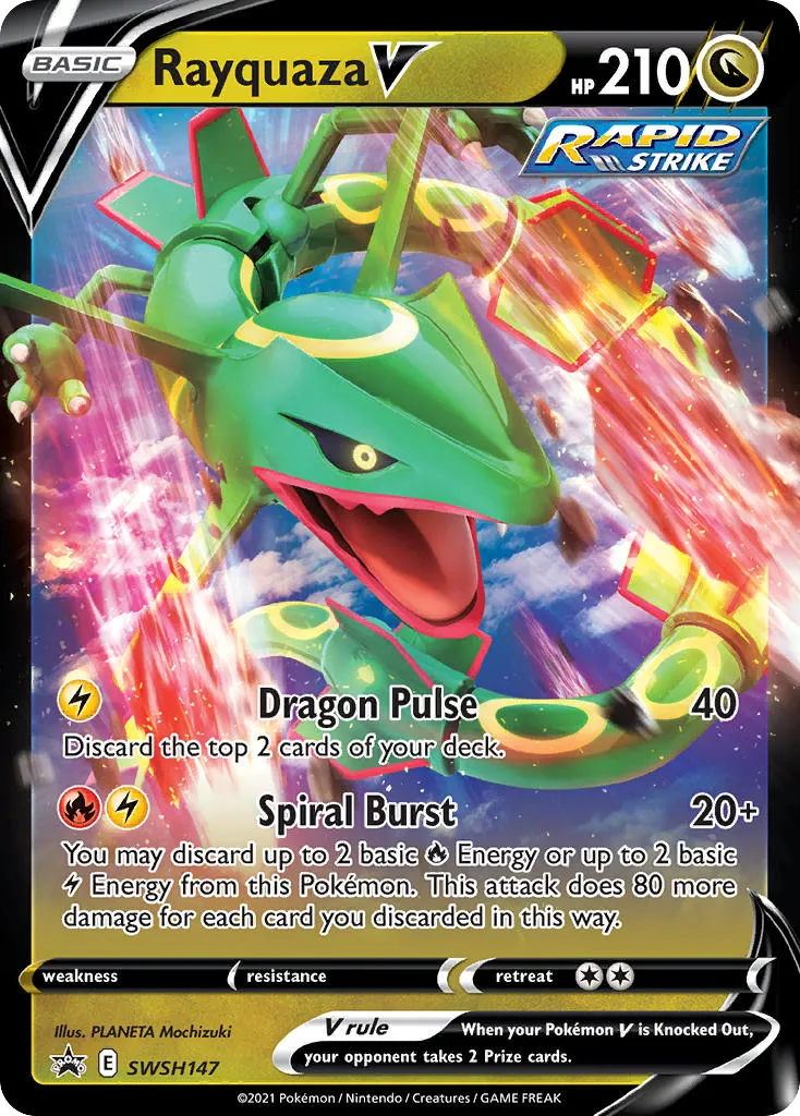 2019 SWSH Black Star Promos Rayquaza V #SWSH147 card image