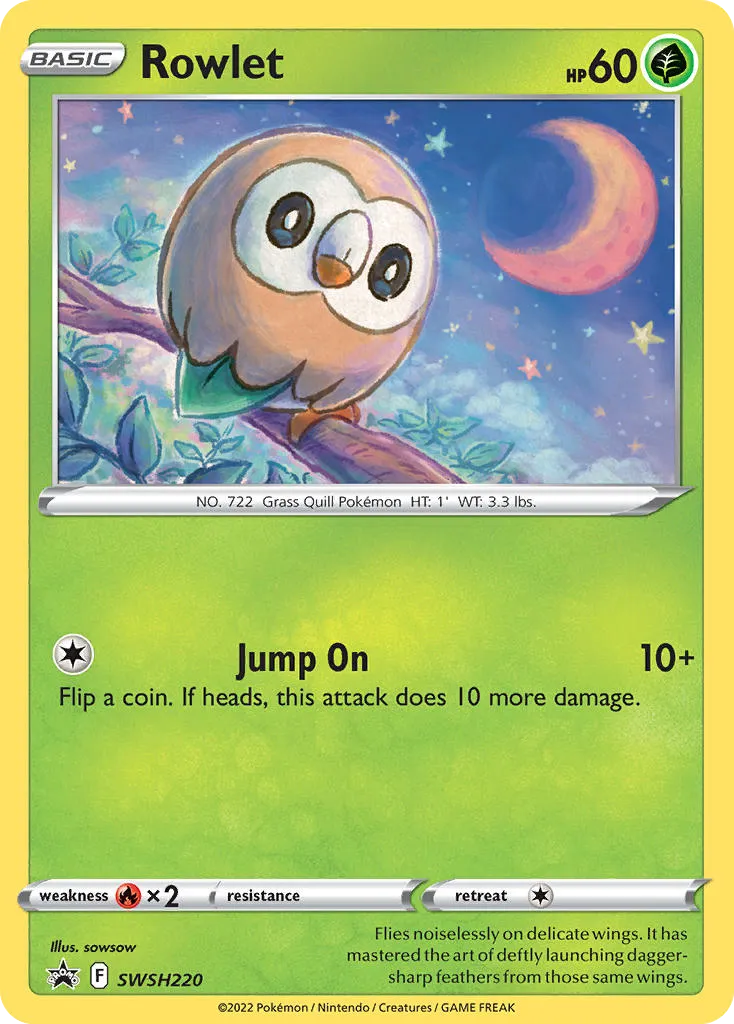 2019 SWSH Black Star Promos Rowlet #SWSH220 card image