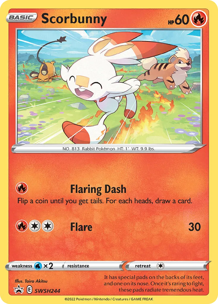 2019 SWSH Black Star Promos Scorbunny #SWSH244 card image