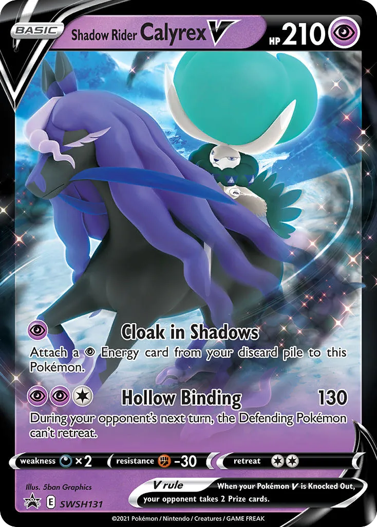 2019 SWSH Black Star Promos Shadow Rider Calyrex V #SWSH131 card image