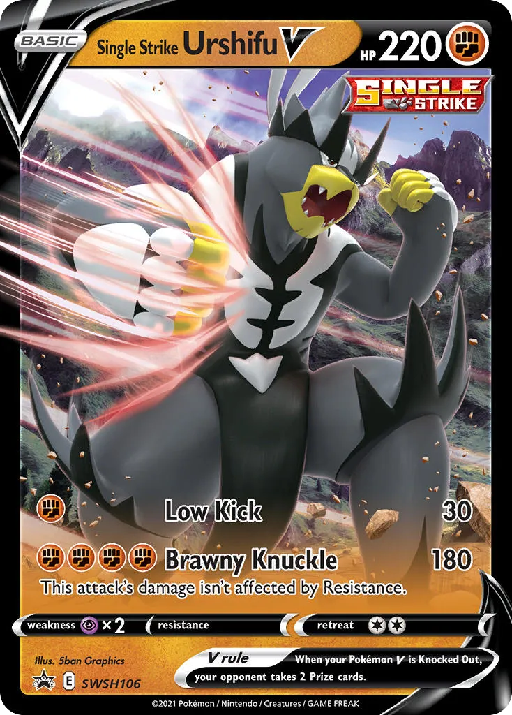 2019 SWSH Black Star Promos Single Strike Urshifu V #SWSH106 card image