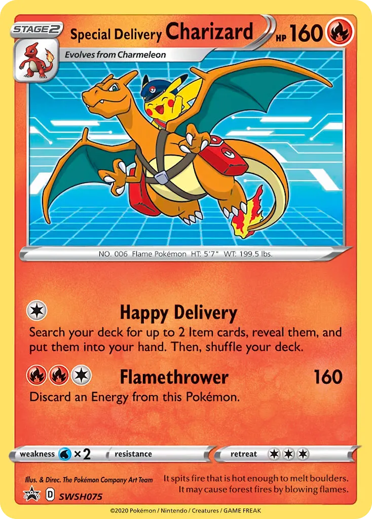 2019 SWSH Black Star Promos Special Delivery Charizard #SWSH075 card image