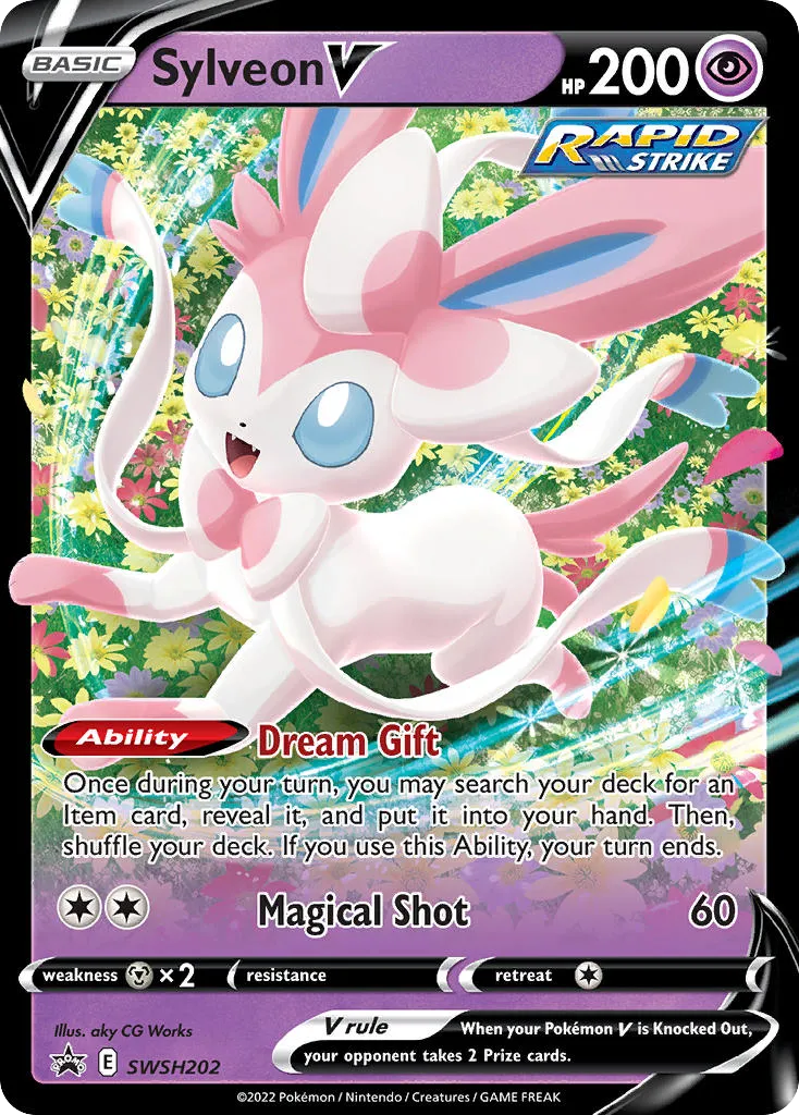 2019 SWSH Black Star Promos Sylveon V #SWSH202 card image