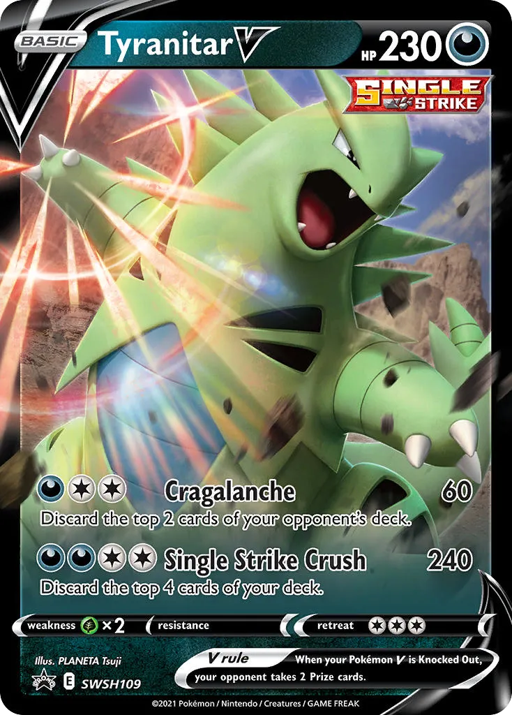 2019 SWSH Black Star Promos Tyranitar V #SWSH109 card image