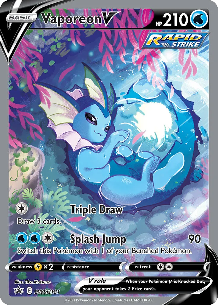 2019 SWSH Black Star Promos Vaporeon V #SWSH150 card image