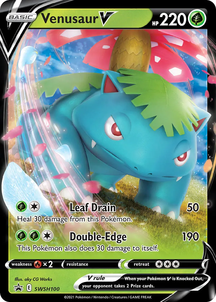 2019 SWSH Black Star Promos Venusaur V #SWSH100 card image