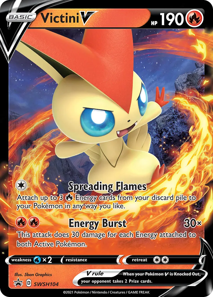2019 SWSH Black Star Promos Victini V #SWSH104 card image