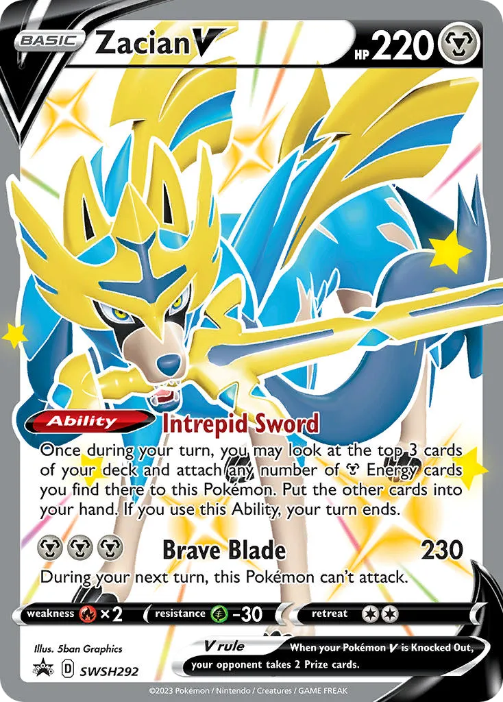 2019 SWSH Black Star Promos Zacian V #SWSH076 card image