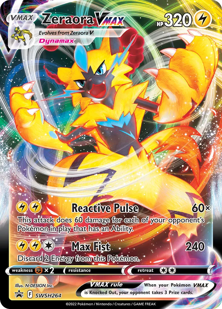 2019 SWSH Black Star Promos Zeraora VMAX #SWSH264 card image