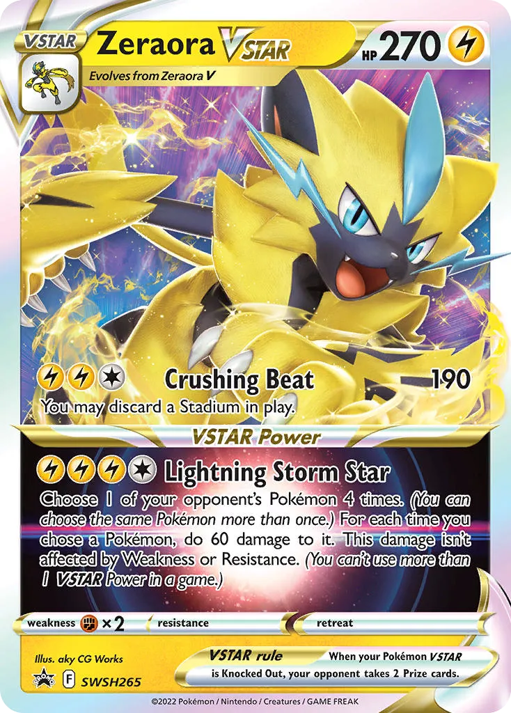 2019 SWSH Black Star Promos Zeraora VSTAR #SWSH265 card image