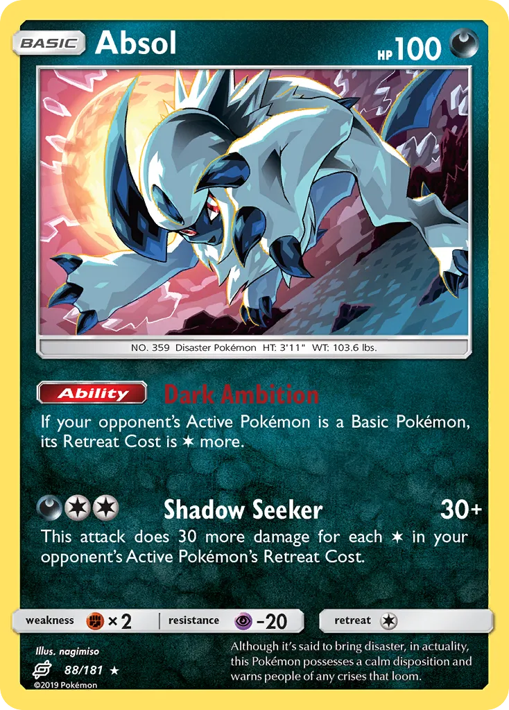 2019 Team Up Absol Rare Holo #088/181 Rare Holo card image