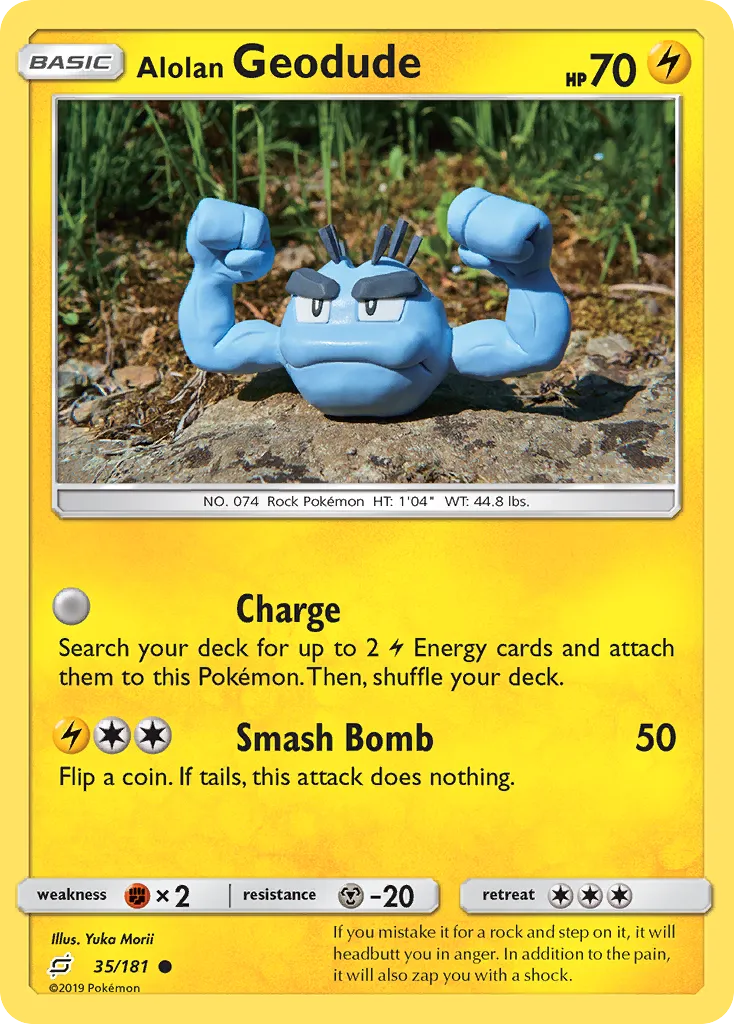 2019 Team Up Alolan Geodude Common #034/181 Common card image