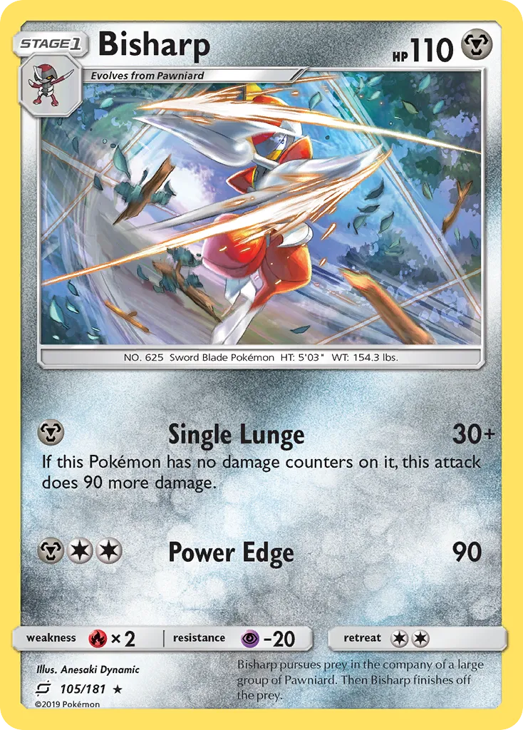 2019 Team Up Bisharp #105/181 Rare card image