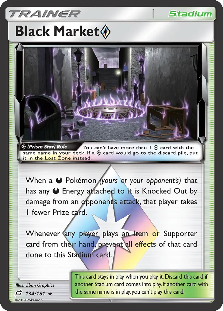 2019 Team Up Black Market ◇ #134/181 Rare Prism Star card image