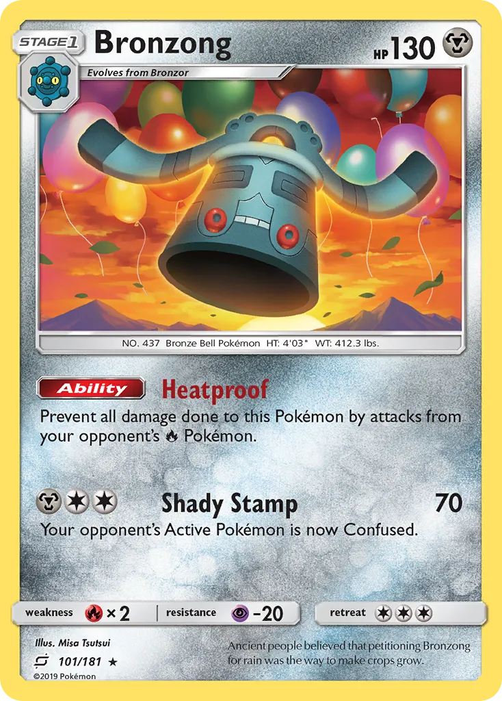 2019 Team Up Bronzong Rare #101/181 Rare card image