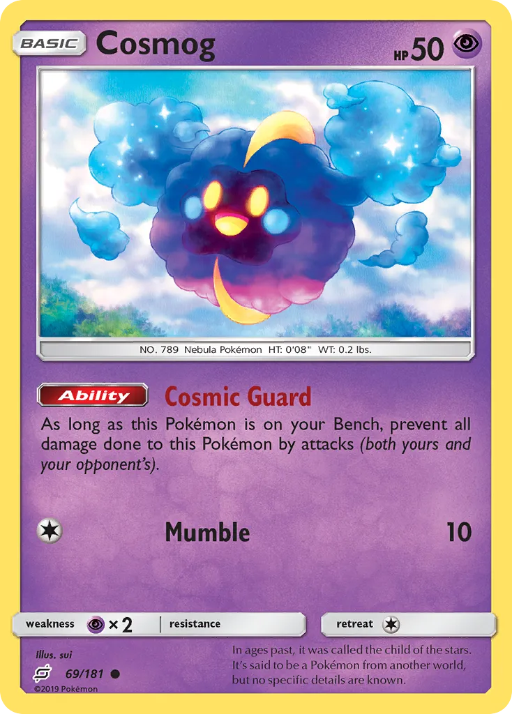 2019 Team Up Cosmog Common #069/181 Common card image