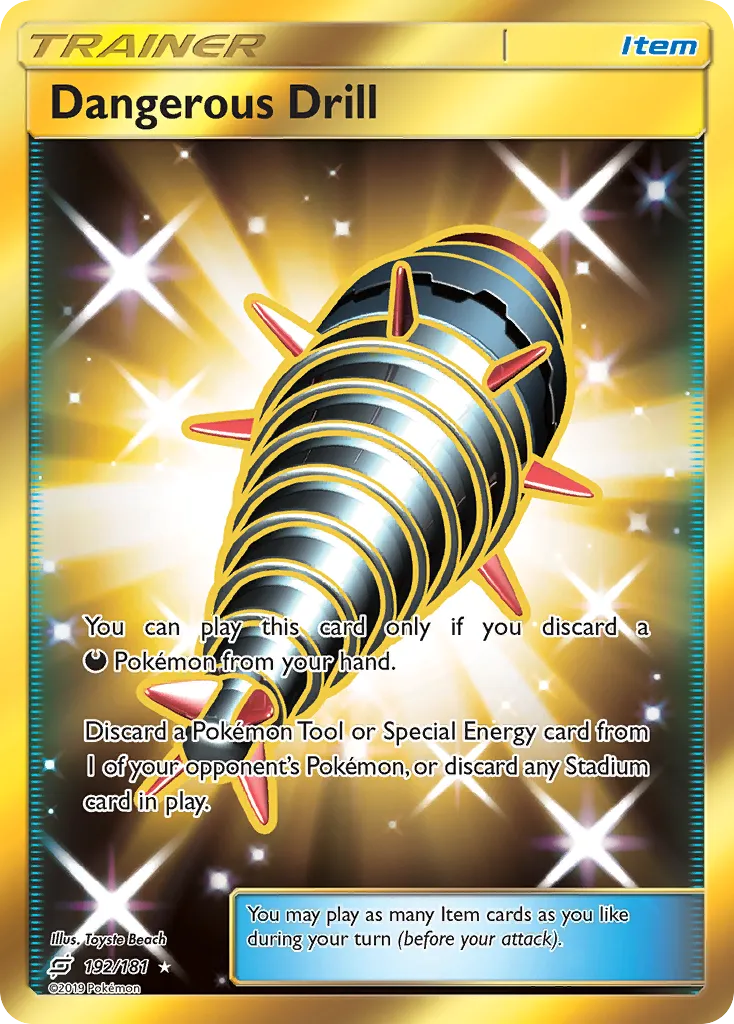 2019 Team Up Dangerous Drill #192/181 Rare Secret card image
