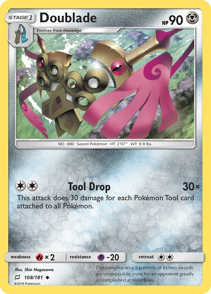 2019 Team Up Doublade Uncommon #108/181 Uncommon card image