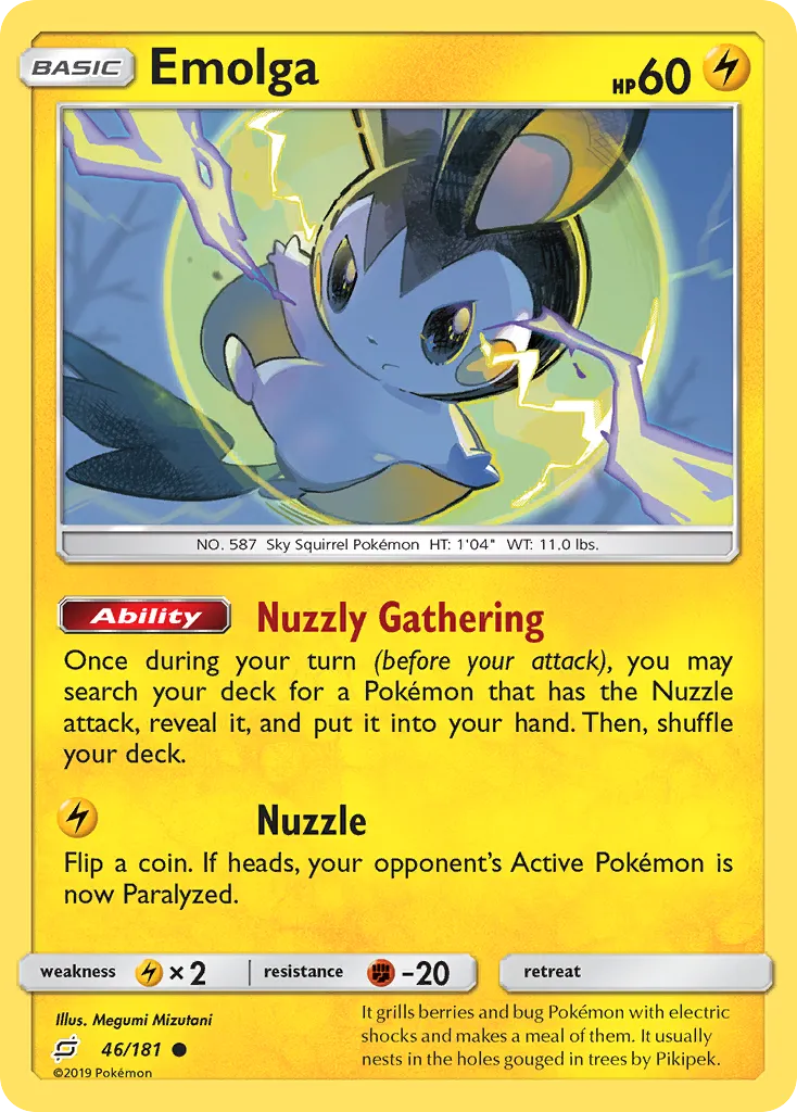 2019 Team Up Emolga Common #046/181 Common card image
