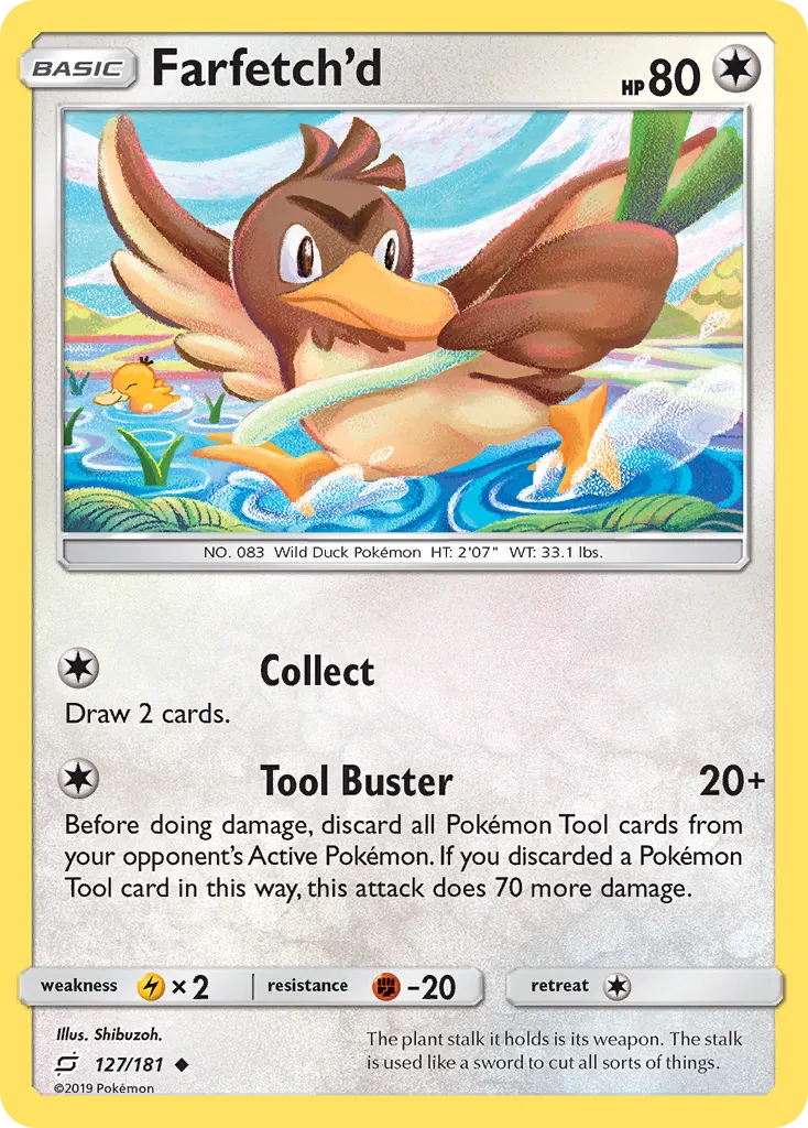 2019 Team Up Farfetch'd Uncommon #127/181 Uncommon card image