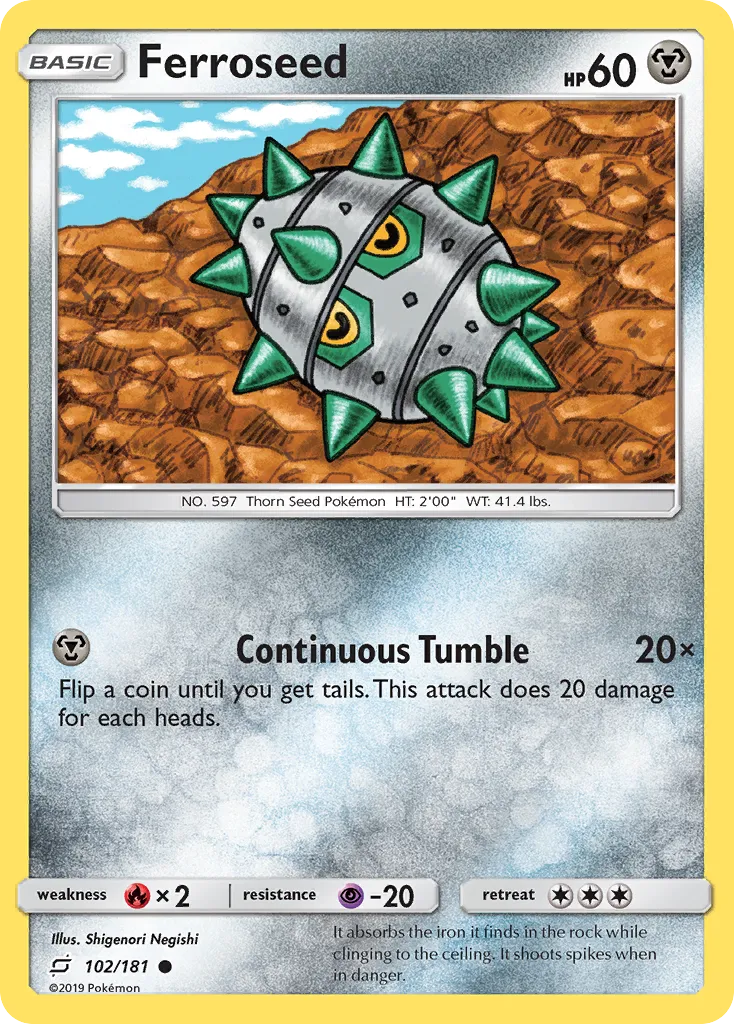 2019 Team Up Ferroseed Common #102/181 Common card image