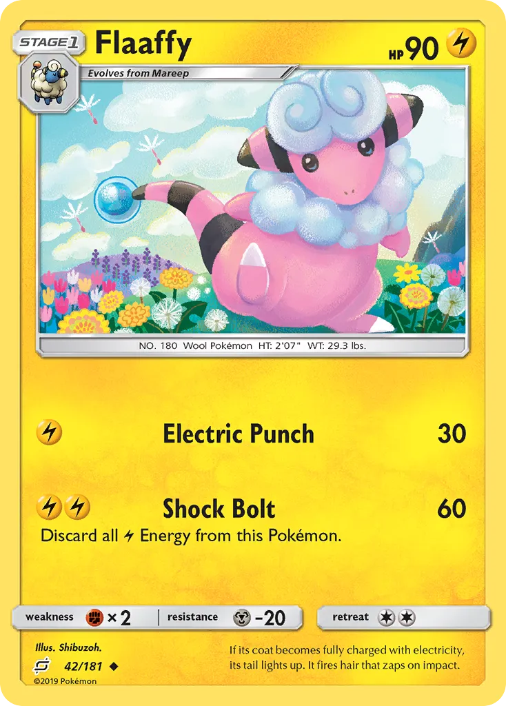 2019 Team Up Flaaffy Uncommon #042/181 Uncommon card image