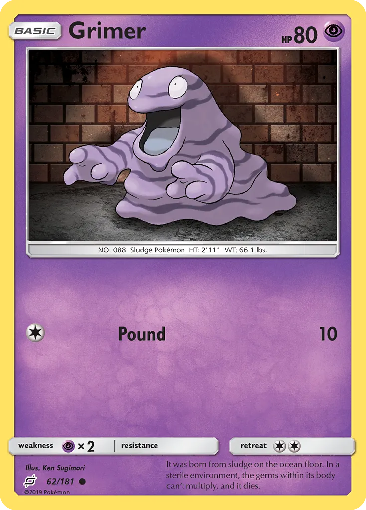 2019 Team Up Grimer Common #062/181 Common card image