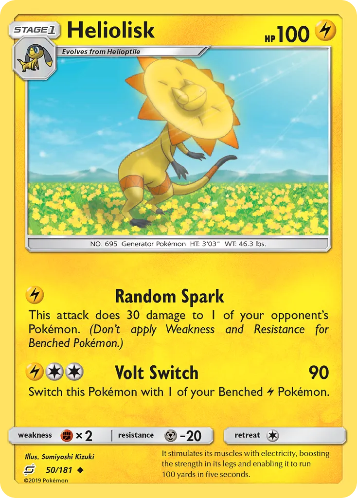 2019 Team Up Heliolisk Uncommon #050/181 Uncommon card image