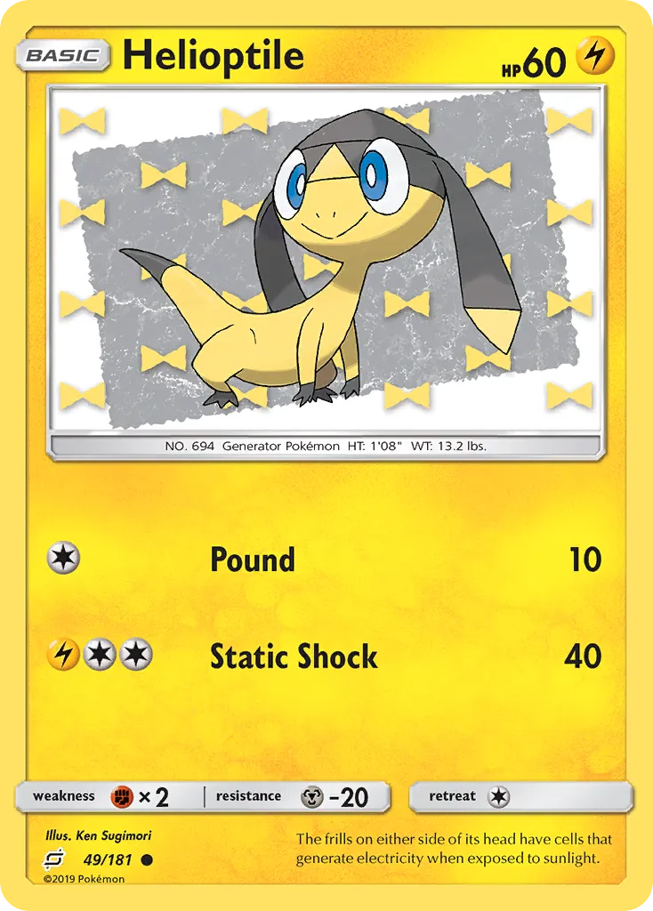 2019 Team Up Helioptile Common #049/181 Common card image