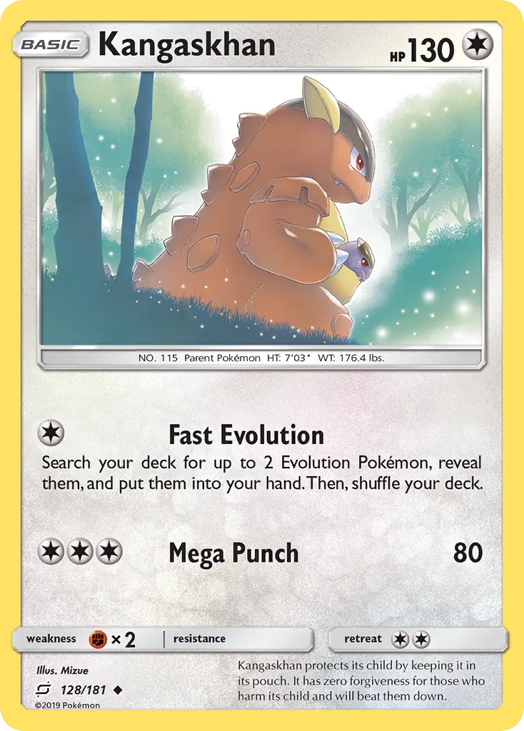 2019 Team Up Kangaskhan Uncommon #128/181 Uncommon card image