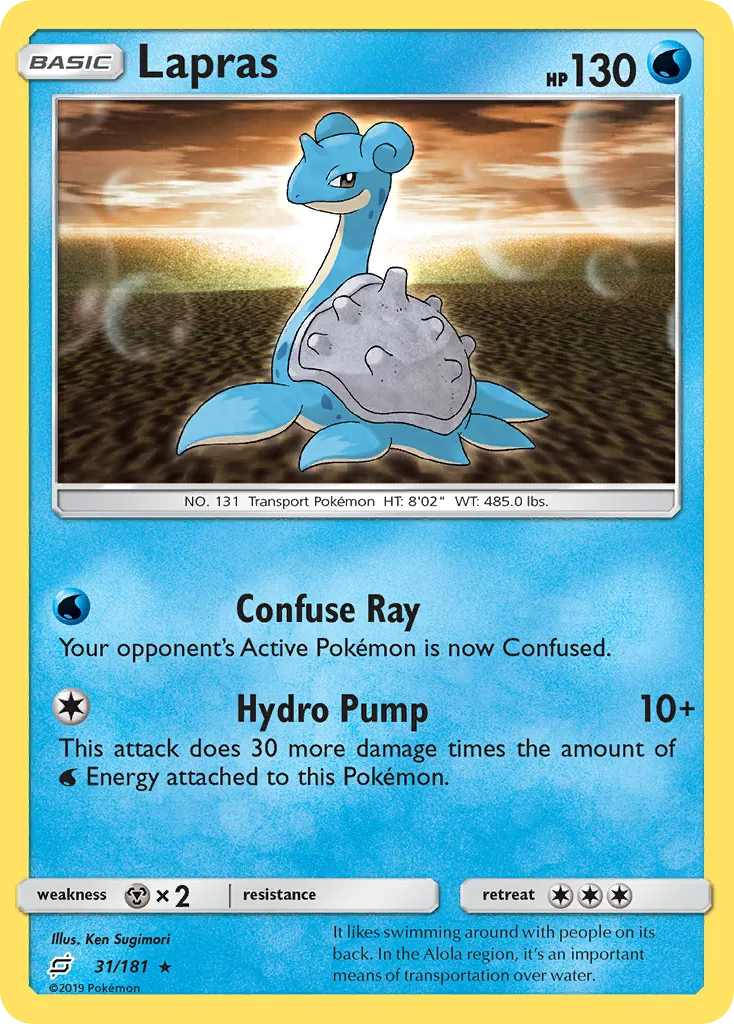 2019 Team Up Lapras Rare #031/181 Rare card image