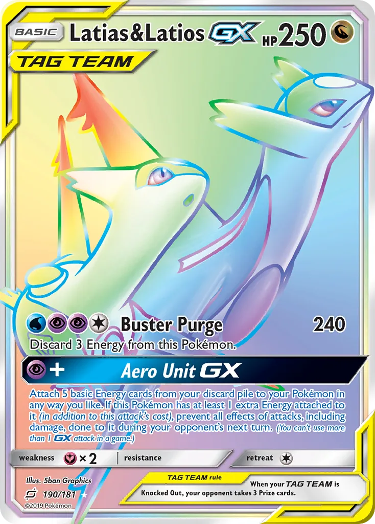 2019 Team Up Latias & Latios-GX #170/181 Rare Ultra card image