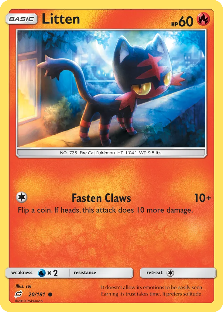 2019 Team Up Litten Common #020/181 Common card image