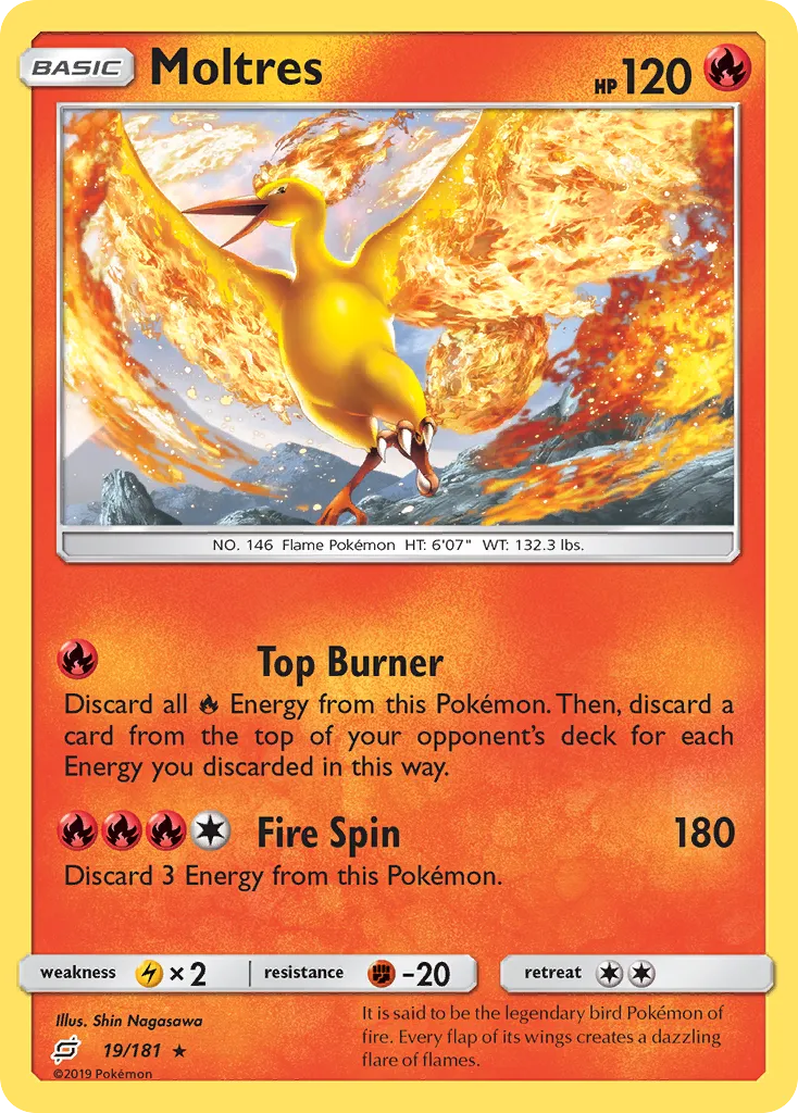 2019 Team Up Moltres Rare Holo #019/181 Rare Holo card image