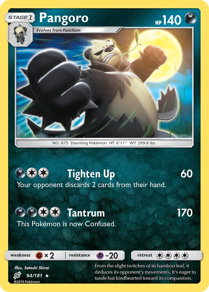 2019 Team Up Pangoro Rare #094/181 Rare card image