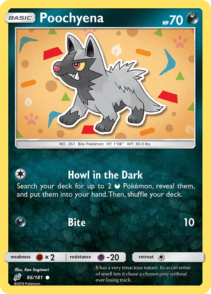 2019 Team Up Poochyena #086/181 Common card image