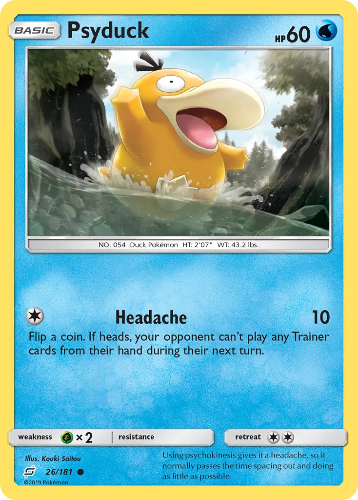 2019 Team Up Psyduck Common #026/181 Common card image