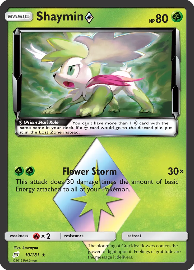 2019 Team Up Shaymin ◇ Rare Prism Star #010/181 Rare Prism Star card image