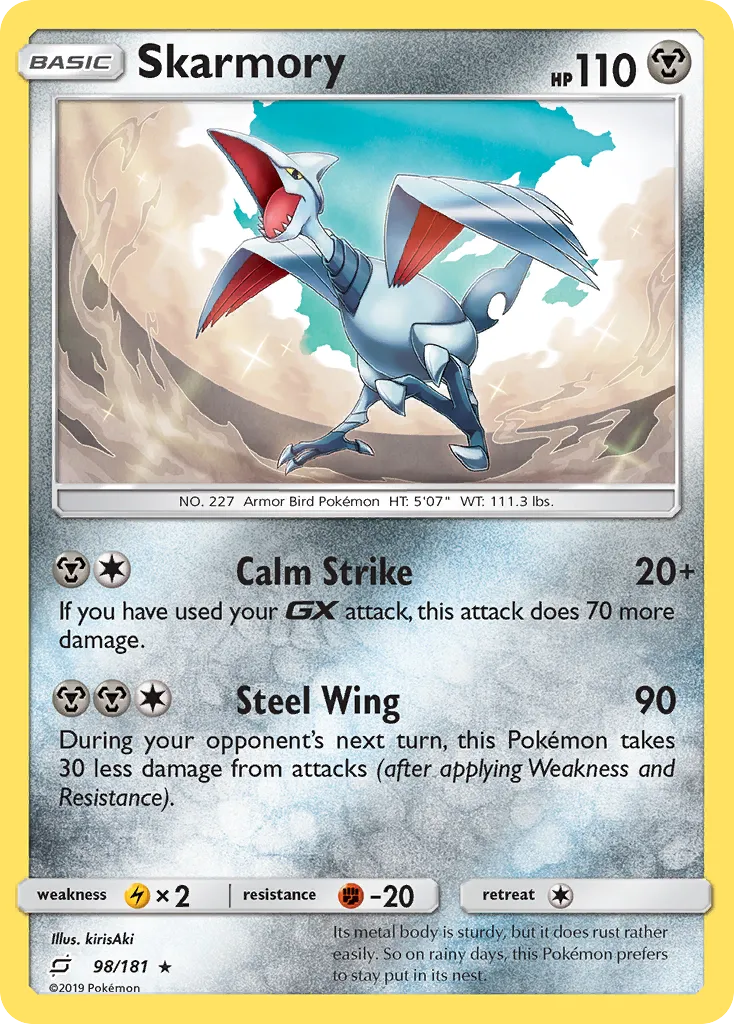 2019 Team Up Skarmory #098/181 Rare card image
