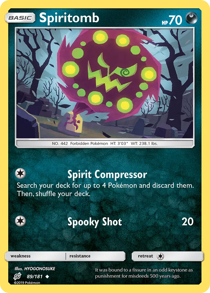 2019 Team Up Spiritomb #089/181 Uncommon card image