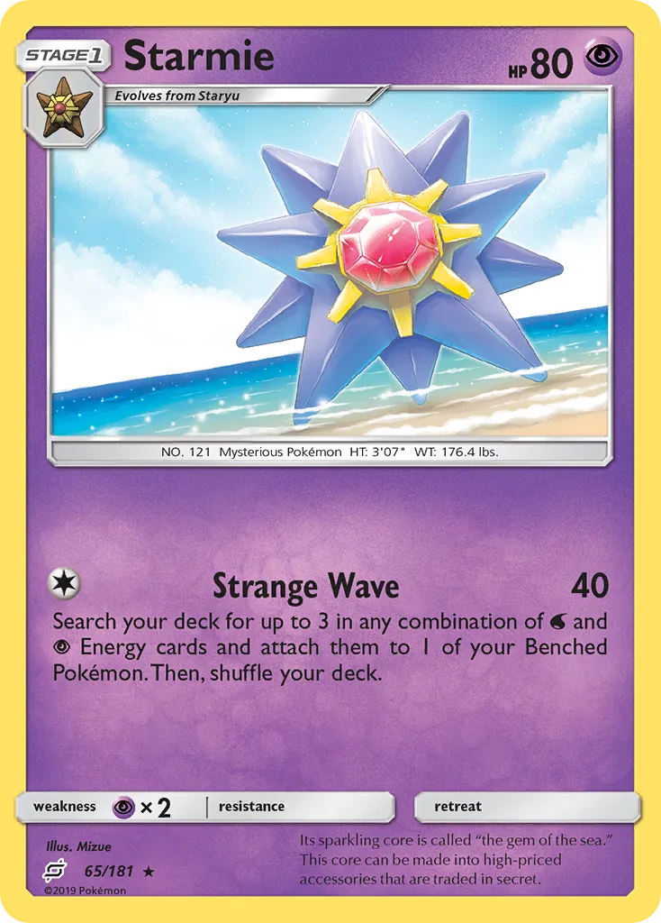 2019 Team Up Starmie #065/181 Rare card image