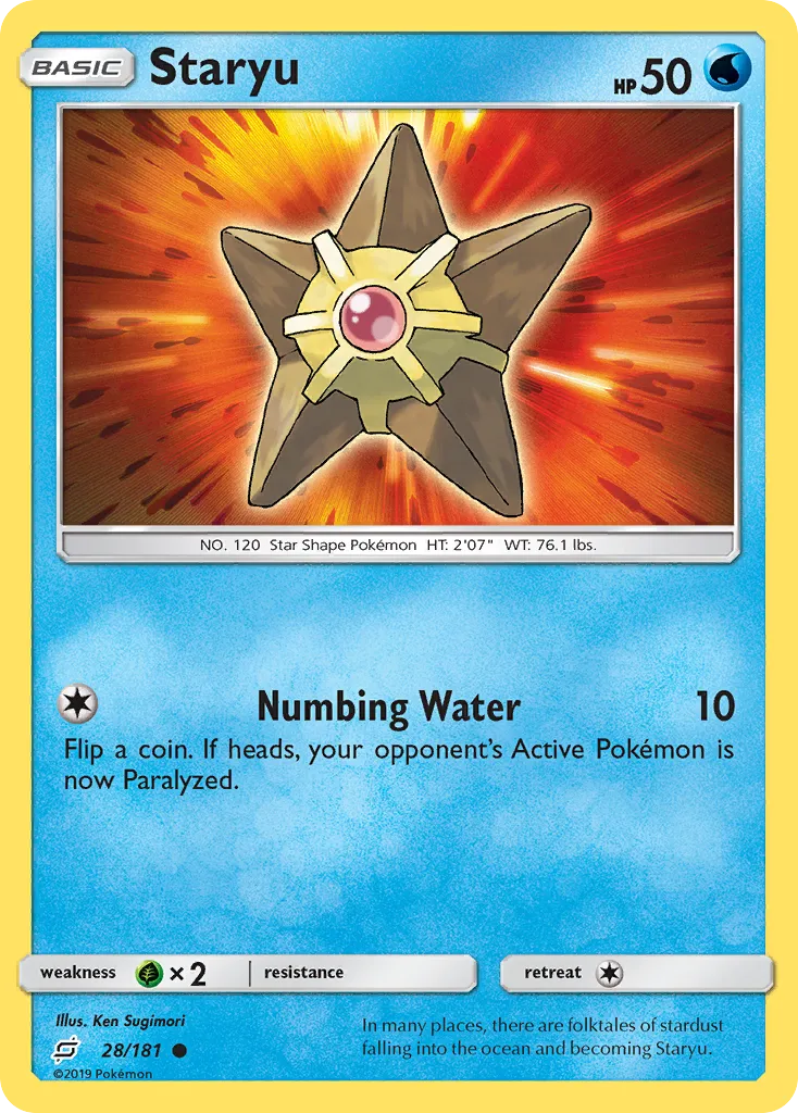 2019 Team Up Staryu Common #028/181 Common card image