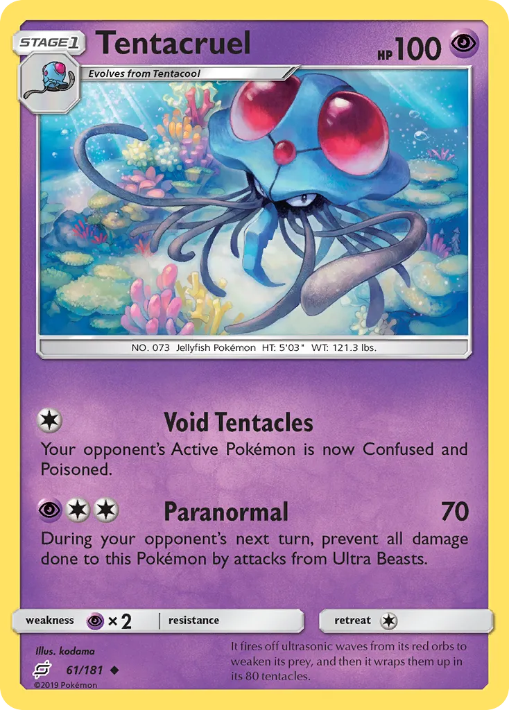 2019 Team Up Tentacruel Uncommon #061/181 Uncommon card image