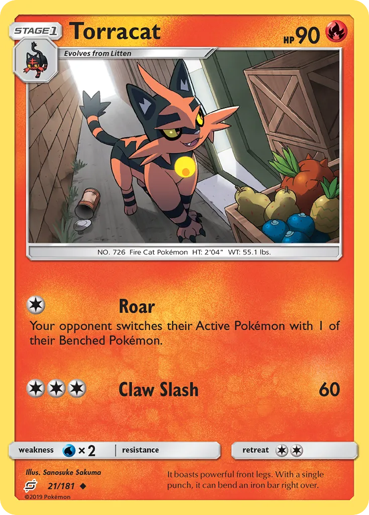 2019 Team Up Torracat Uncommon #021/181 Uncommon card image