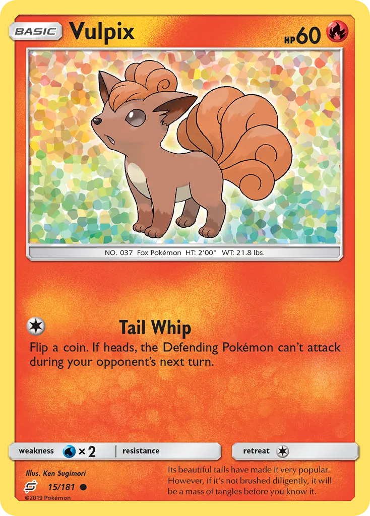 2019 Team Up Vulpix Common #015/181 Common card image