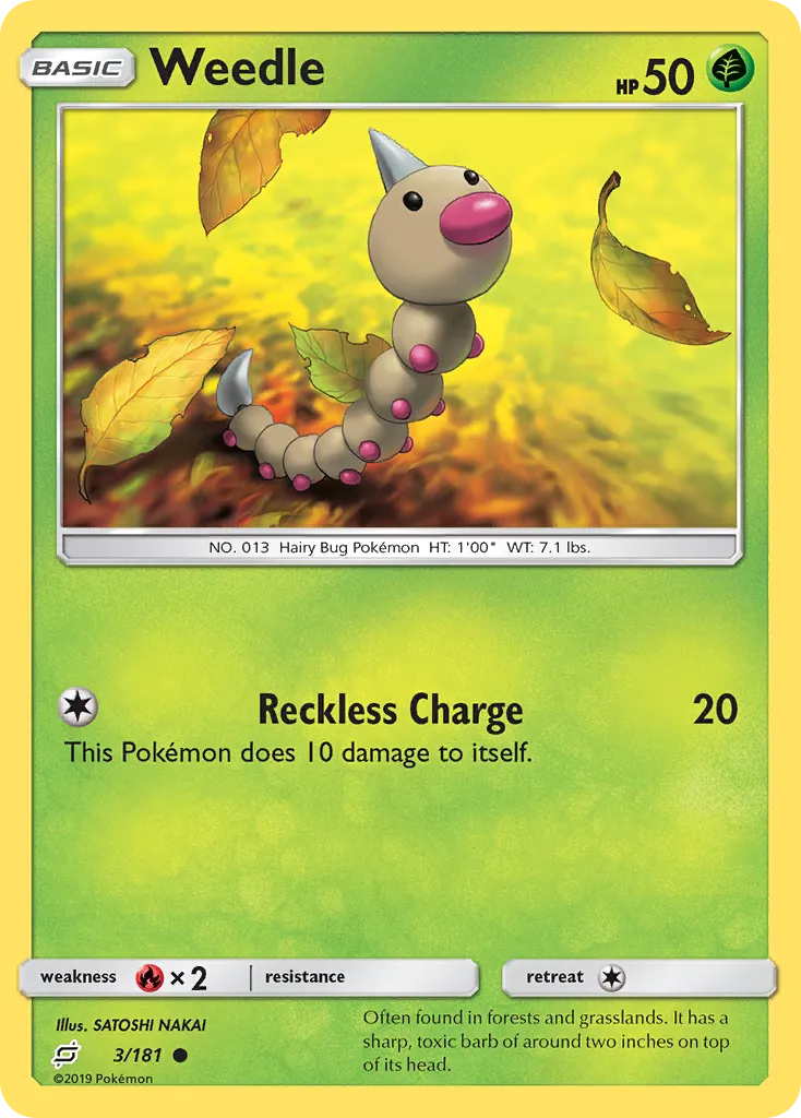 2019 Team Up Weedle Common #002/181 Common card image