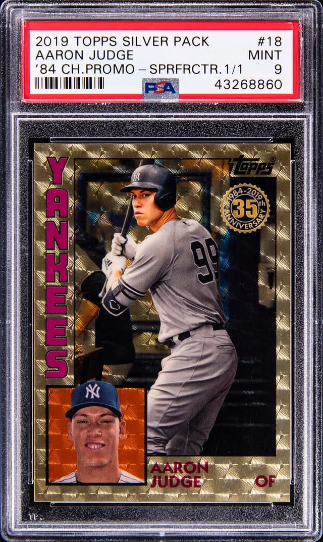 2019 Topps Aaron Judge Silver Pack '84 Chrome Promo Superfractor #18 card image