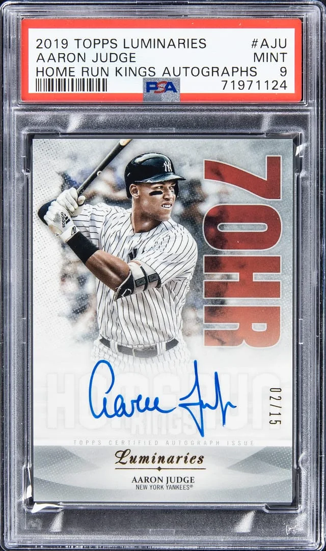 2019 Topps Aaron Judge Luminaries Home Run Kings Autograph #HRK-AJU card image