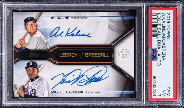 2019 Topps Al Kaline/Miguel Cabrera Legacy of Baseball Dual Autograph #AM card image